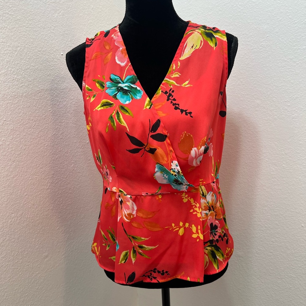 Women’s Liz Claiborne Tropical Spring/Summer Peplum Blouse Size Small